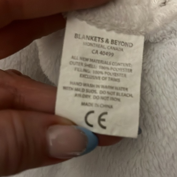 Blankets & Beyond Teddy Bear Baby Lovey Security Blanket Nubby Well-loved White - Picture 7 of 11